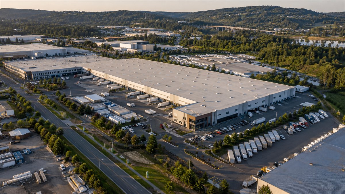 Aerial photo of Green River Valley warehouses and logistics in Auburn
